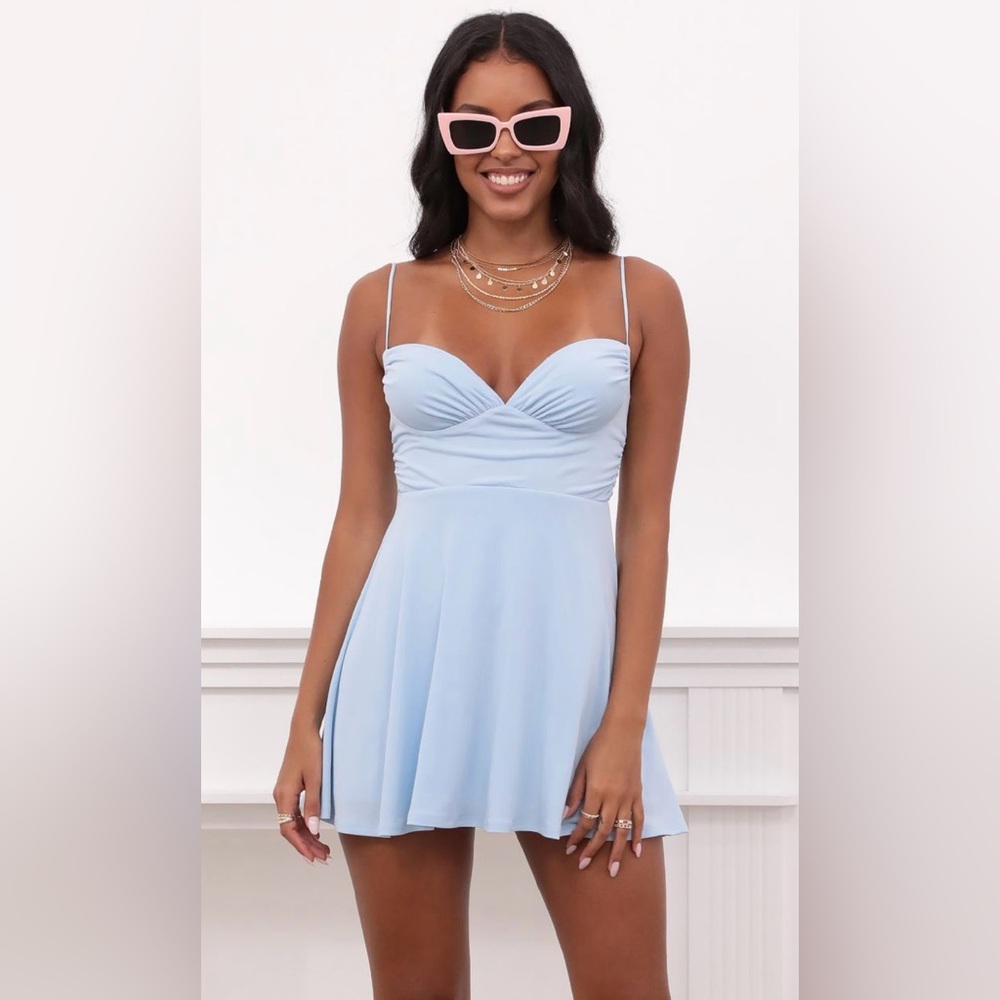 Lucy in the Sky’s Sweetheart Dress in Light Blue!
